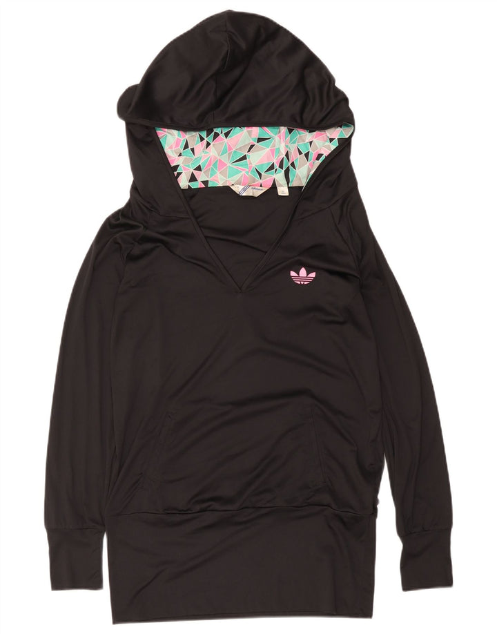 Adidas Womens Hoodie Jumper EU 38 Medium Black Polyester