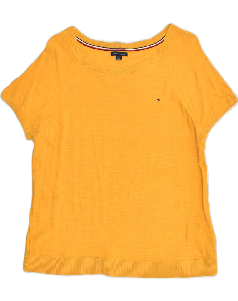 TOMMY HILFIGER Womens Crew Neck Jumper Sweater UK 18 XL Yellow Cotton | Vintage Tommy Hilfiger | Thrift | Second-Hand Tommy Hilfiger | Used Clothing | Messina Hembry 