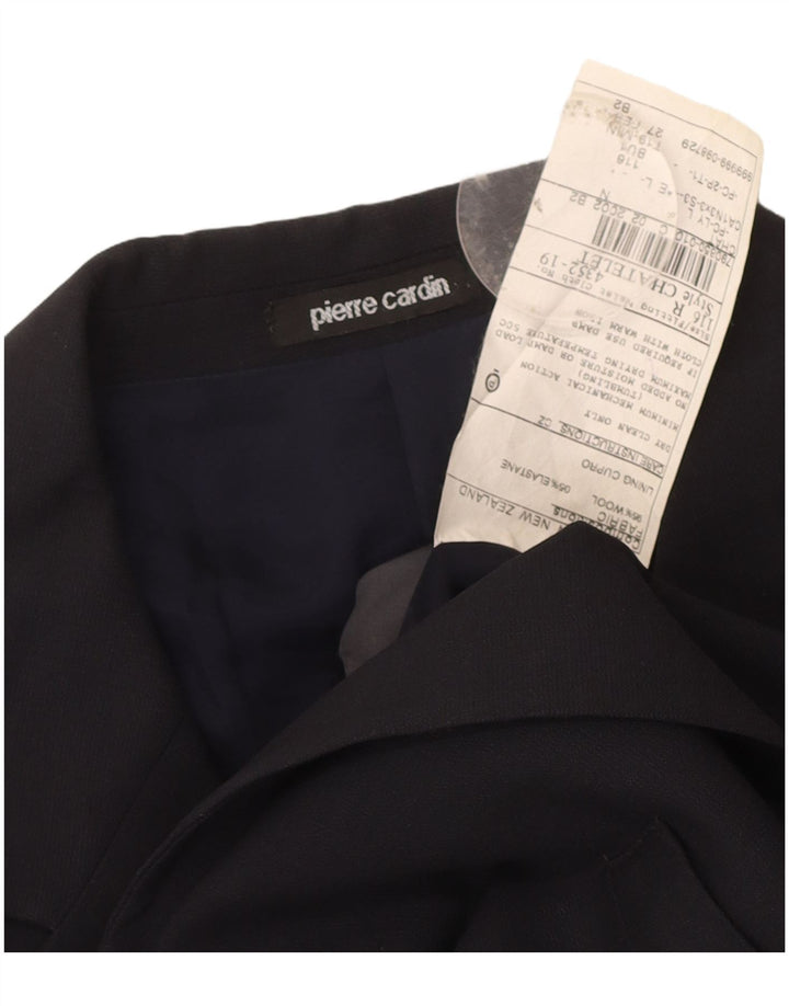 PIERRE CARDIN Mens 3 Button Blazer Jacket UK 38 Medium Navy Blue Wool