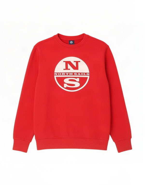 North Sails Mens Graphic Sweatshirt Jumper Small Red Cotton
