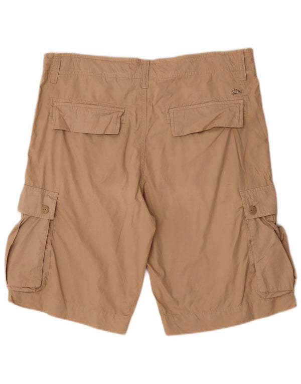 Lacoste Mens Cargo Shorts Size 44 Large W34  Beige Cotton