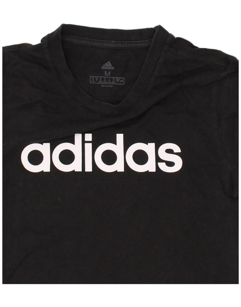 ADIDAS Womens Graphic T-Shirt Top UK 12/14 Medium Black | Vintage Adidas | Thrift | Second-Hand Adidas | Used Clothing | Messina Hembry 