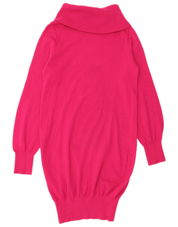 Benetton Womens Disney Graphic Long Sleeve Jumper Dress UK 12 Medium Pink