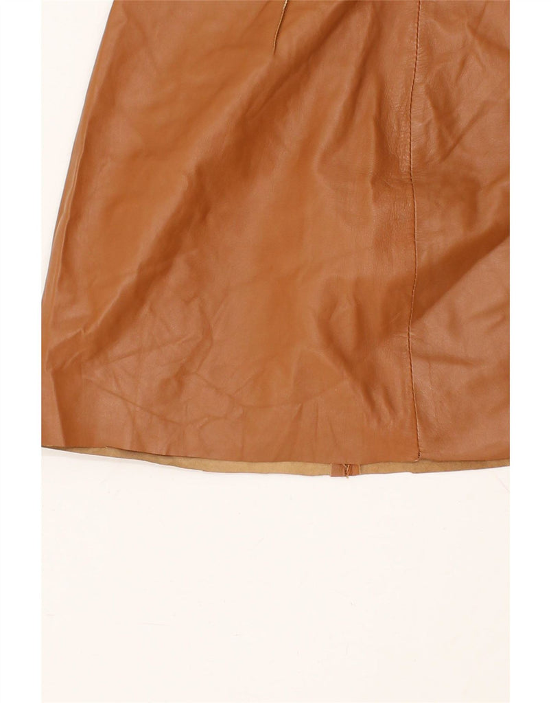 VINTAGE Womens Leather Skirt W28 Medium Brown Vintage Vintage and Second-Hand Vintage from Messina Hembry 