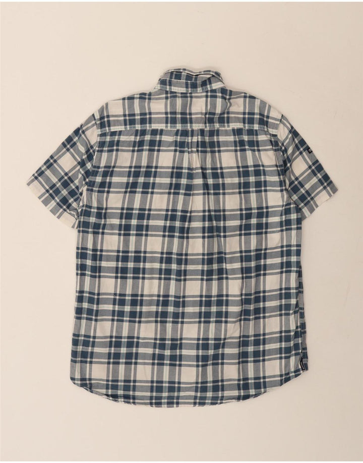 Superdry Mens Short Sleeve Shirt XL Blue Check Cotton