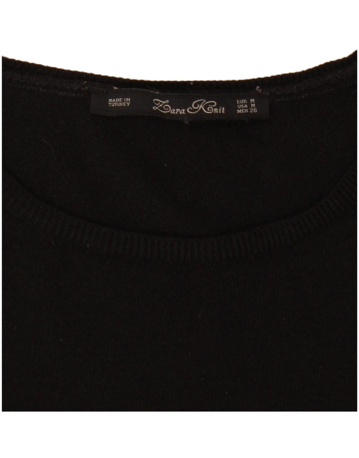 Zara Womens Long Sleeve Jumper Dress UK 12 Medium Black