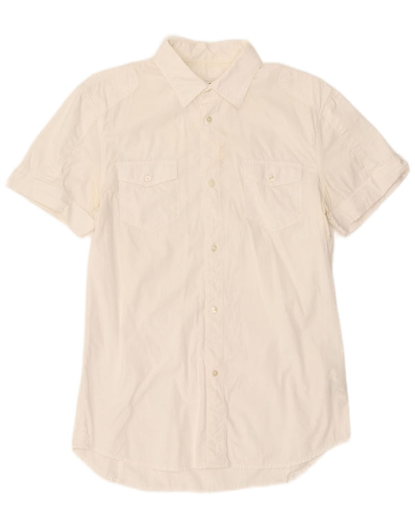 Diesel Mens Short Sleeve Shirt Medium White Cotton