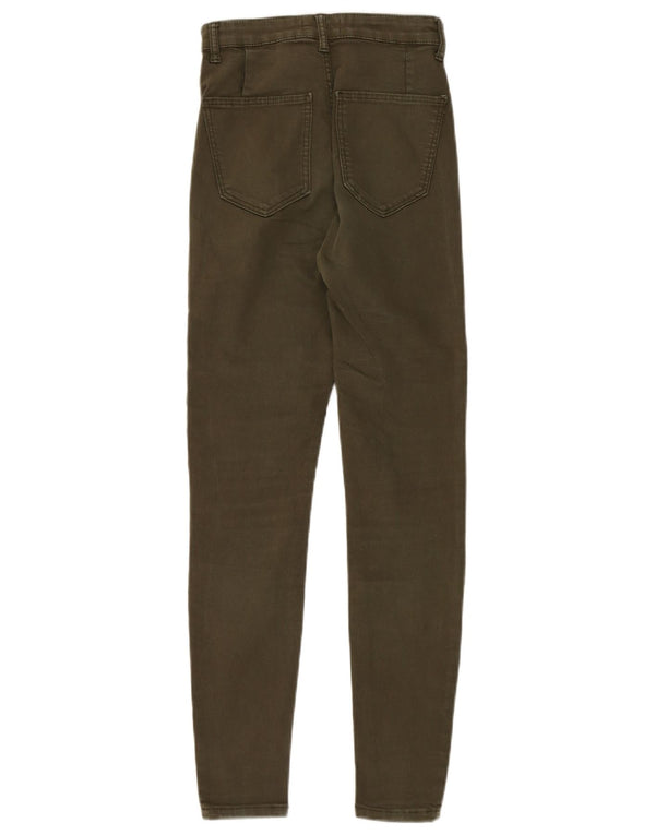 ZARA Womens Skinny Jeans EU 34 2XS W24 L28 Khaki Cotton