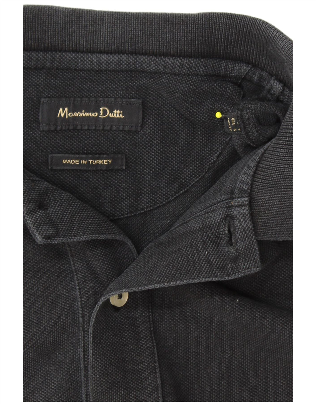 MASSIMO DUTTI Mens Polo Shirt Small Black