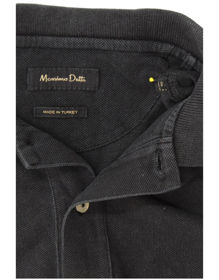 MASSIMO DUTTI Mens Polo Shirt Small Black