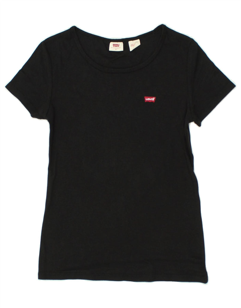 LEVI'S Womens T-Shirt Top UK 10 Small Black | Vintage Levi's | Thrift | Second-Hand Levi's | Used Clothing | Messina Hembry 