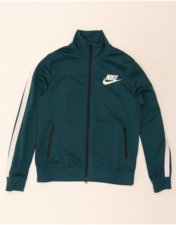 Nike Mens Tracksuit Top Jacket Medium Green Colourblock Polyester