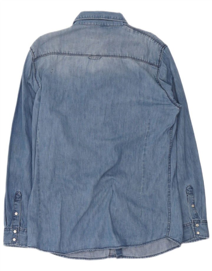 Bench Mens Denim Shirt XL Blue Cotton
