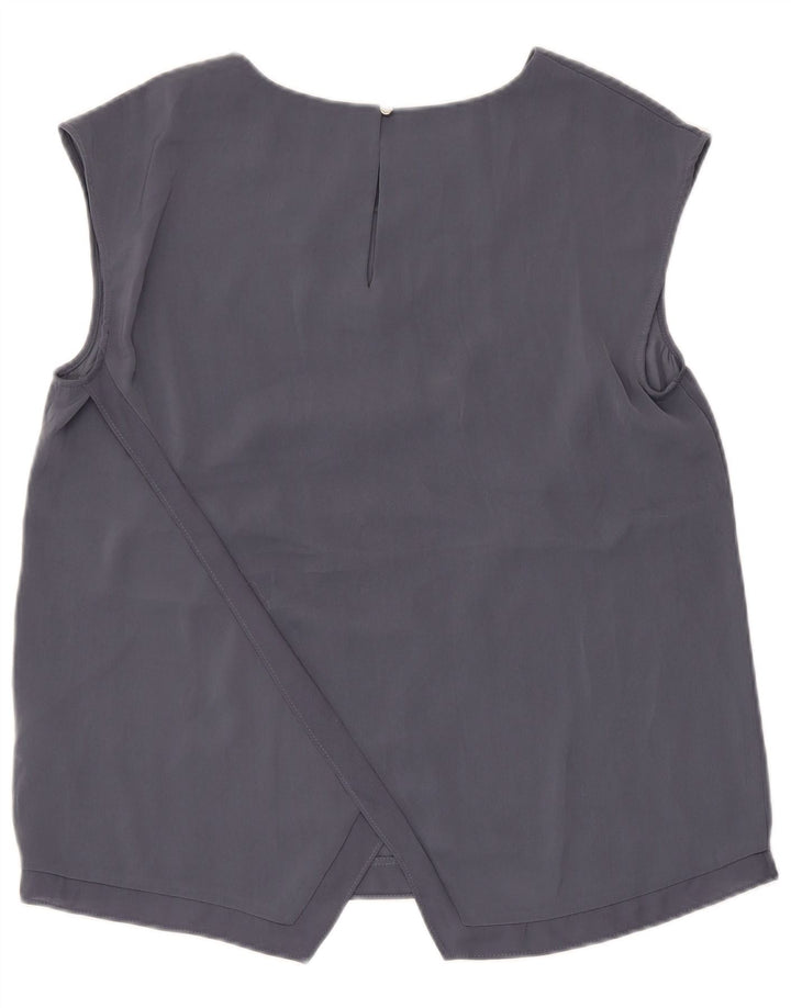 Oasis Womens Sleeveless Blouse Top UK 12 Medium Grey Polyester