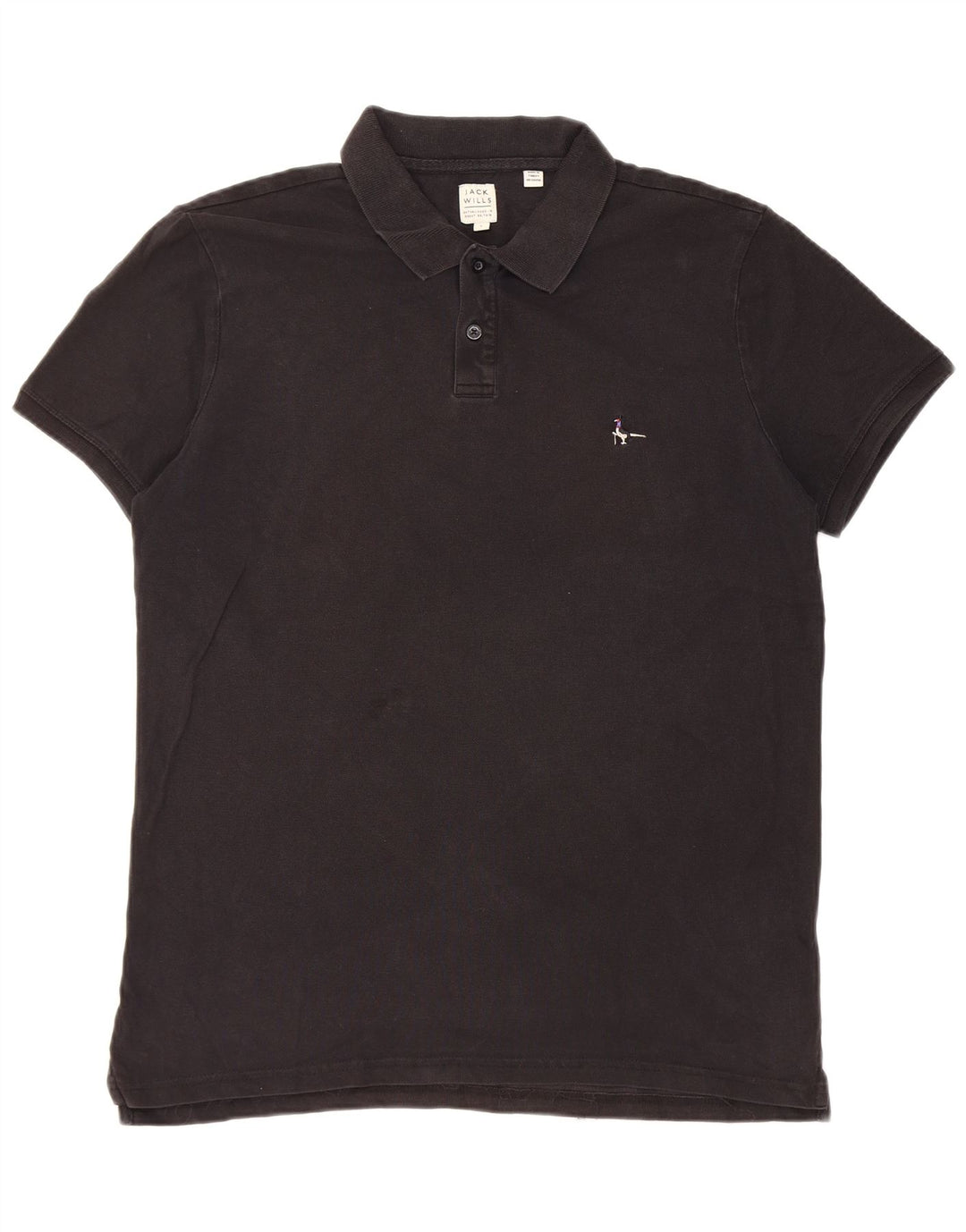 Jack Wills Mens Polo Shirt Large Black Cotton