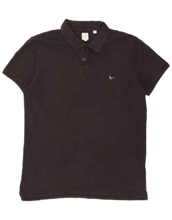 Jack Wills Mens Polo Shirt Large Black Cotton