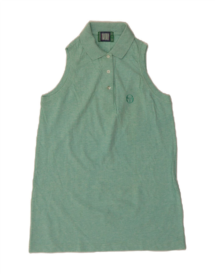 SERGIO TACCHINI Womens Sleeveless Polo Shirt IT 44 Medium Green Cotton Vintage Sergio Tacchini and Second-Hand Sergio Tacchini from Messina Hembry 