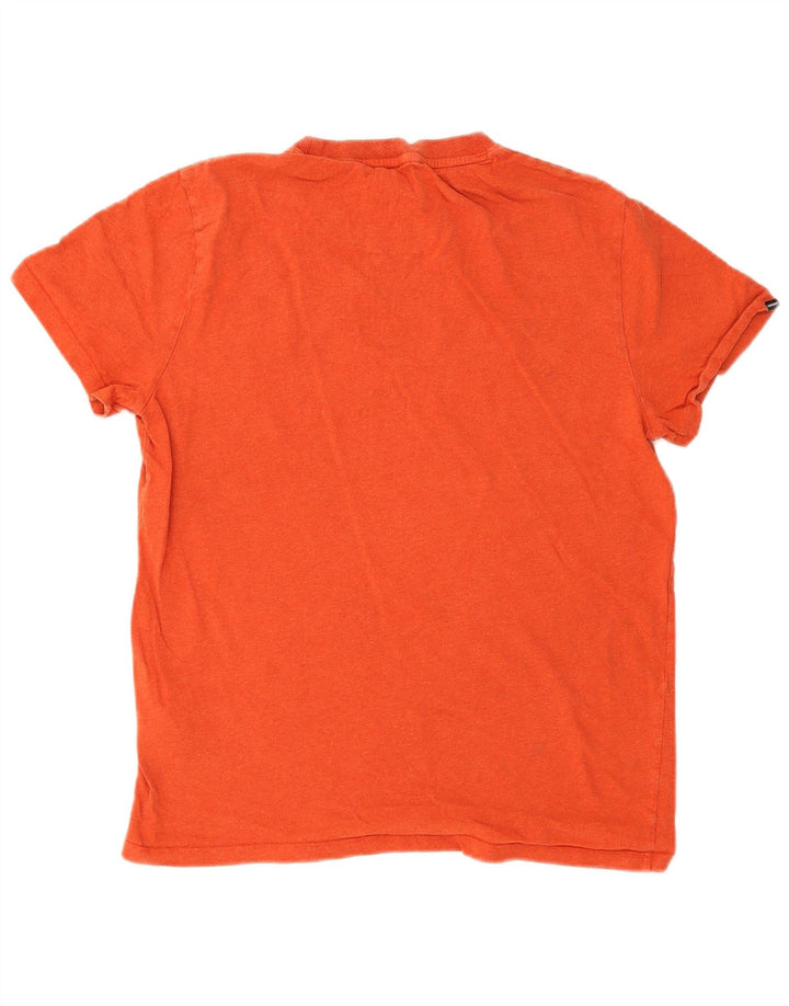 Superdry Mens T-Shirt Top Large Orange Cotton