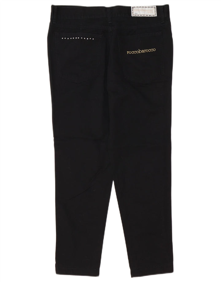 ROCCOBAROCCO Womens Slim Cropped Jeans IT 48 XL W34 L25 Black Cotton