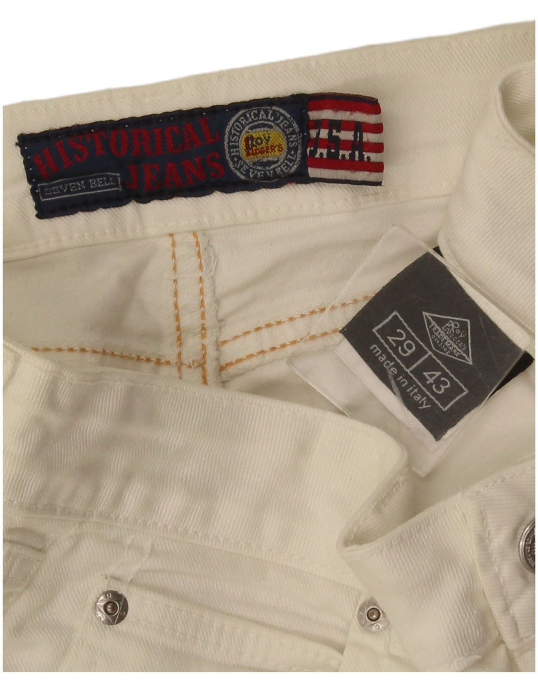Roy Rogers Womens Skinny Jeans IT 43 Medium W29 L34 White Cotton