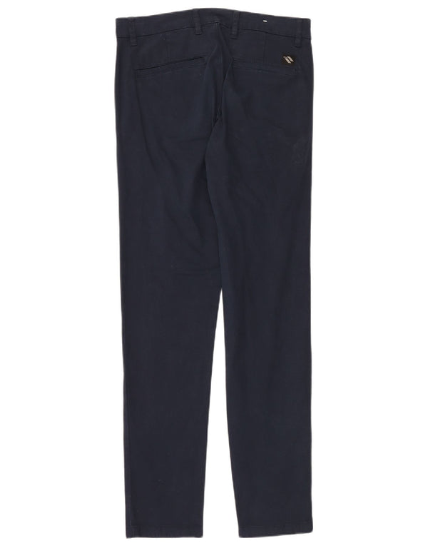 Zara Mens Slim Chino Trousers EU 38 Small W30 L30 Navy Blue Cotton