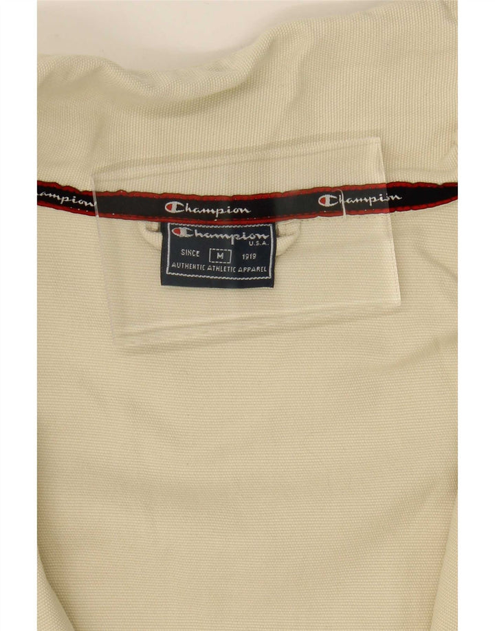 Champion Mens Tracksuit Top Jacket Medium Off White Cotton
