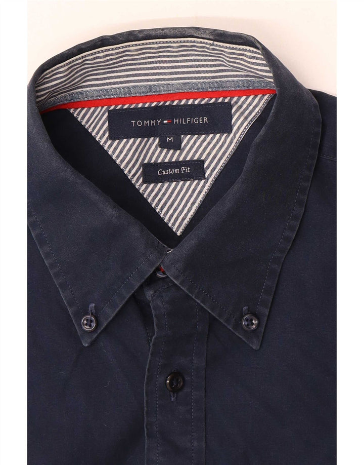 Tommy Hilfiger Mens Custom Fit Shirt Medium Navy Blue