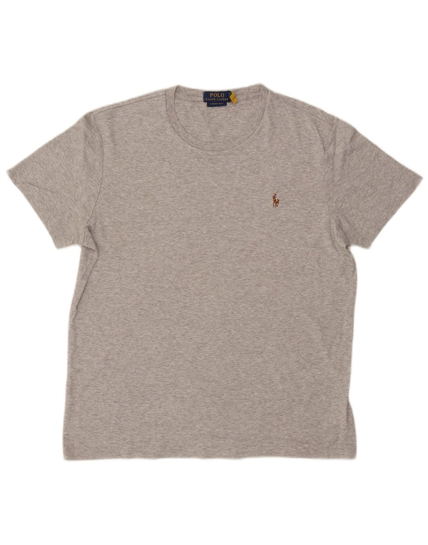Polo Ralph Lauren Mens Custom Slim Fit T-Shirt Top Large Grey Flecked