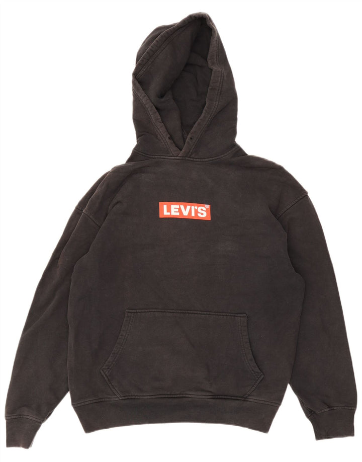 Levi's Mens Relaxed Graphic Hoodie Jumper Medium Grey Cotton