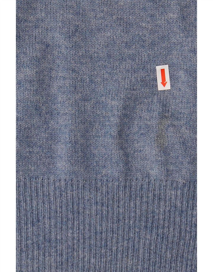 POLO RALPH LAUREN Mens V-Neck Jumper Sweater XL Blue Flecked Lambswool