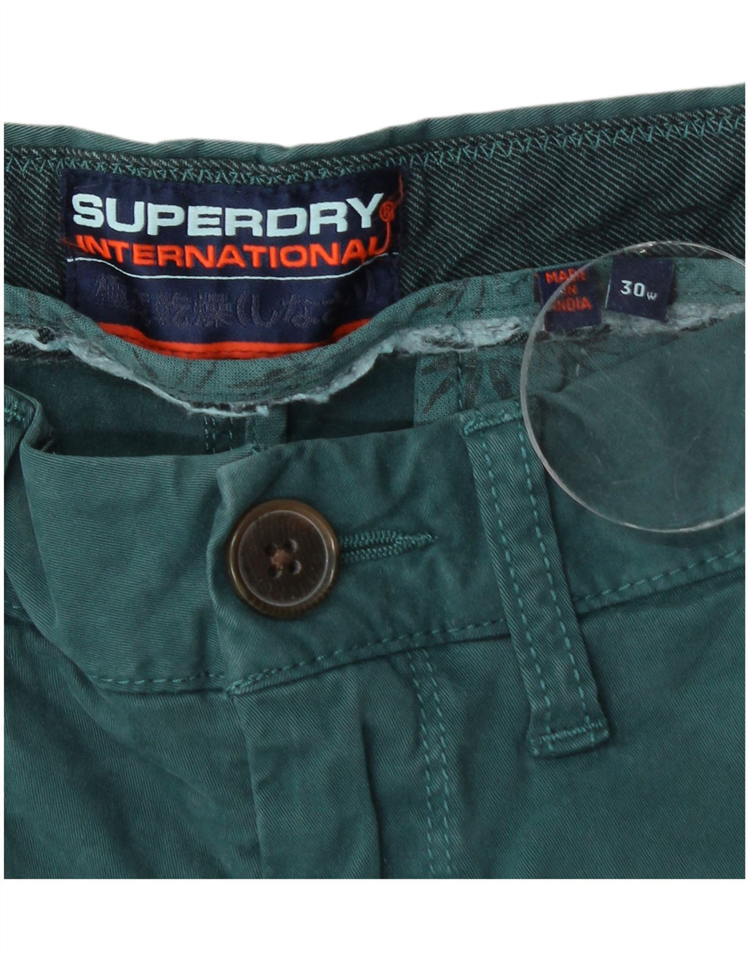 Superdry Mens Chino Shorts W30 Medium Blue Cotton