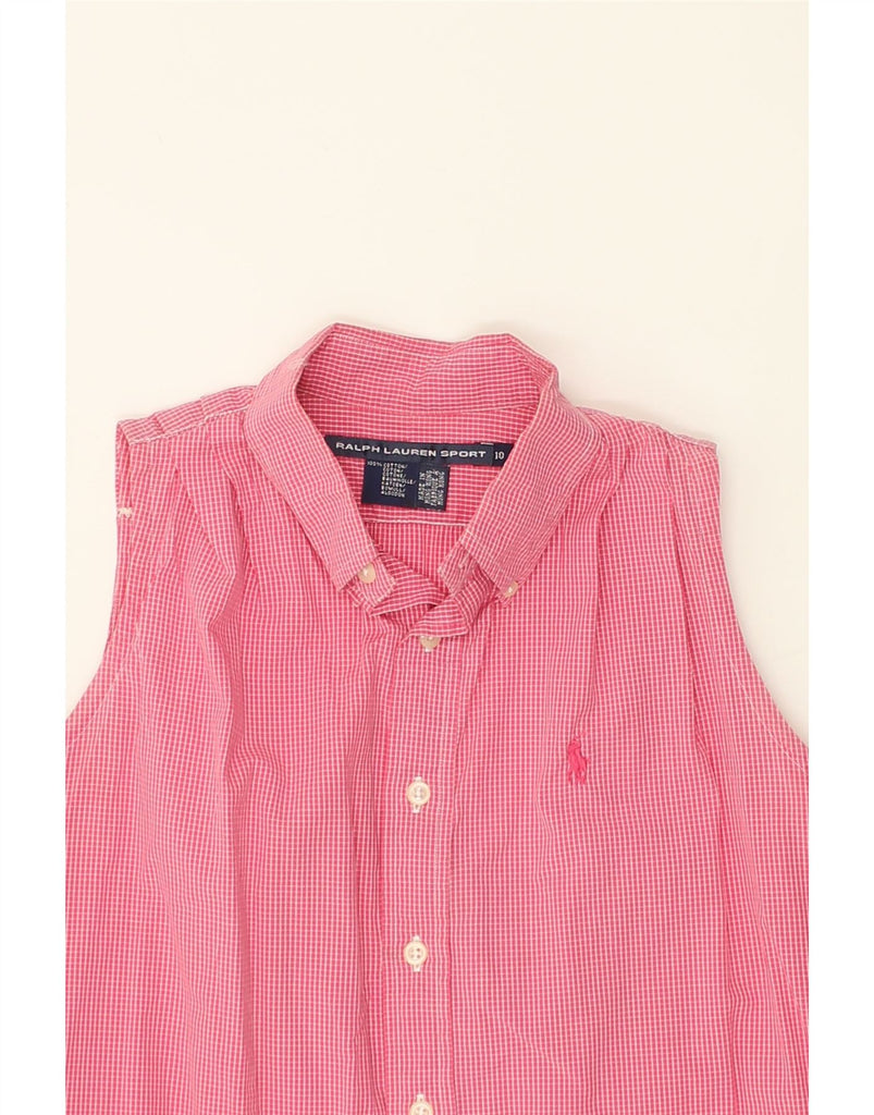 RALPH LAUREN Girls Sleeveless Shirt 9-10 Years Pink Gingham Cotton | Vintage Ralph Lauren | Thrift | Second-Hand Ralph Lauren | Used Clothing | Messina Hembry 