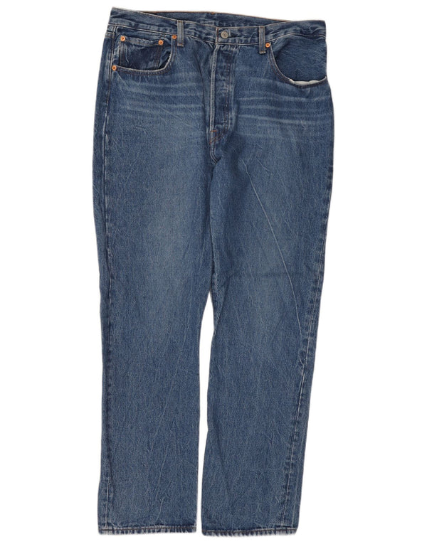 Levi's Mens 501 Straight Jeans W34 L30 Blue Cotton