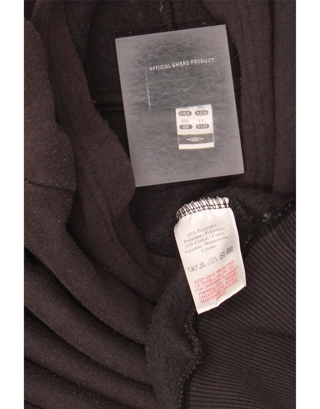 Umbro Womens Oversized Hoodie Jumper UK 20 2XL Black Polyester
