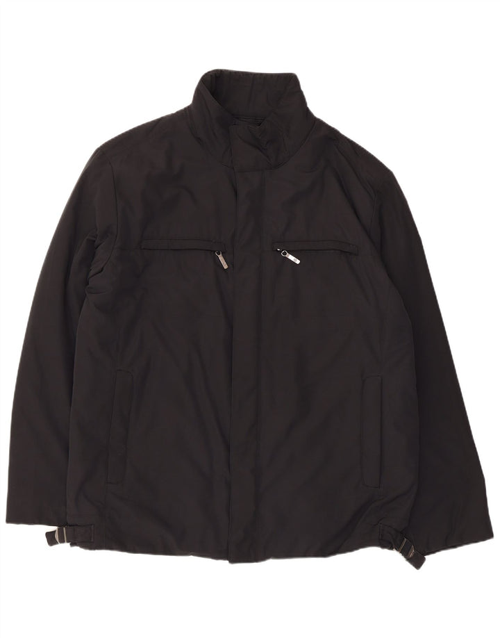 Ivy Oxford Mens Windbreaker Jacket IT 50 Large Black Polyester