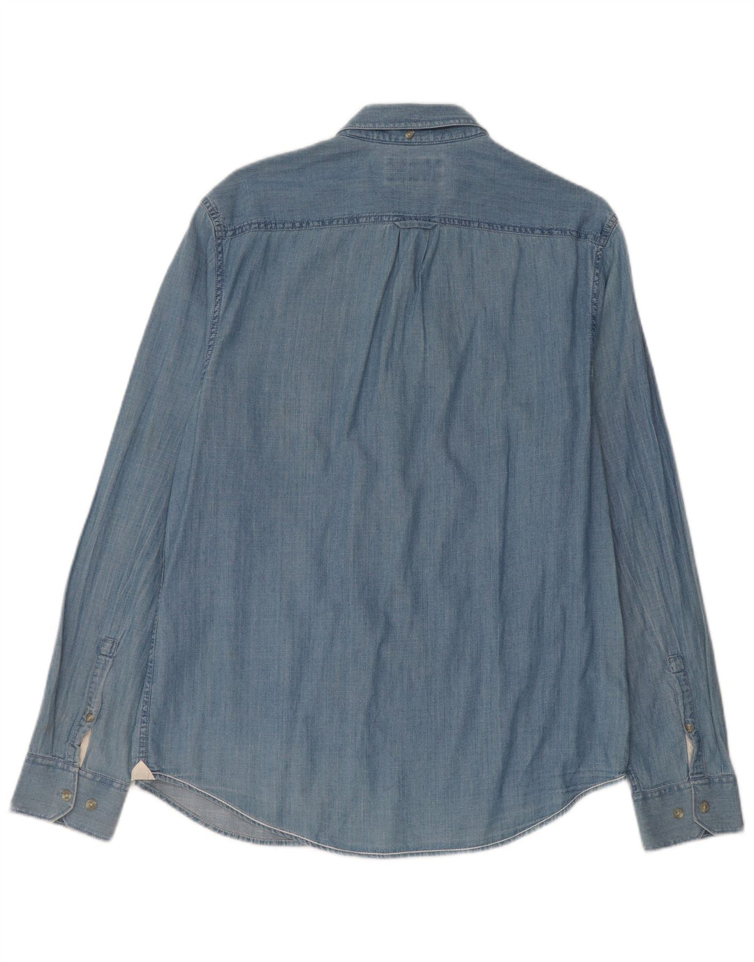 Penguin Mens Heritage Slim Fit Denim Shirt Large Blue Cotton