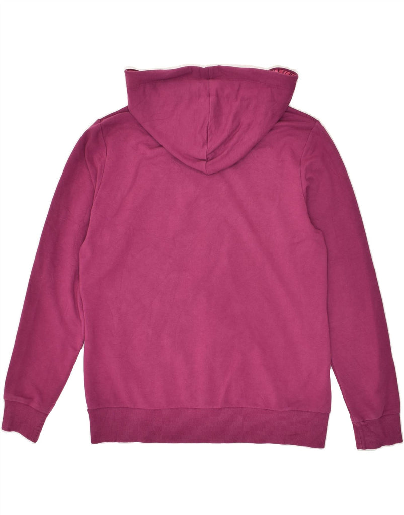 PUMA Womens Graphic Zip Hoodie Sweater UK 14 Large Pink Cotton | Vintage Puma | Thrift | Second-Hand Puma | Used Clothing | Messina Hembry 