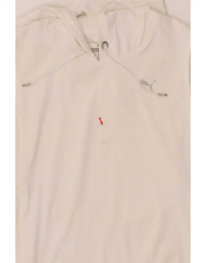 PUMA Womens Hooded Graphic Vest Top UK 10 Small White Polyester Vintage Puma and Second-Hand Puma from Messina Hembry 