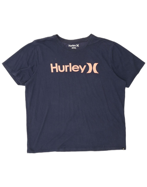 Hurley Mens Dri Fit Graphic T-Shirt Top XL Navy Blue Cotton