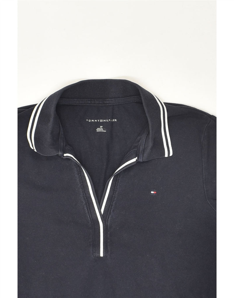 TOMMY HILFIGER Womens Polo Shirt UK 10 Small Navy Blue Cotton | Vintage Tommy Hilfiger | Thrift | Second-Hand Tommy Hilfiger | Used Clothing | Messina Hembry 