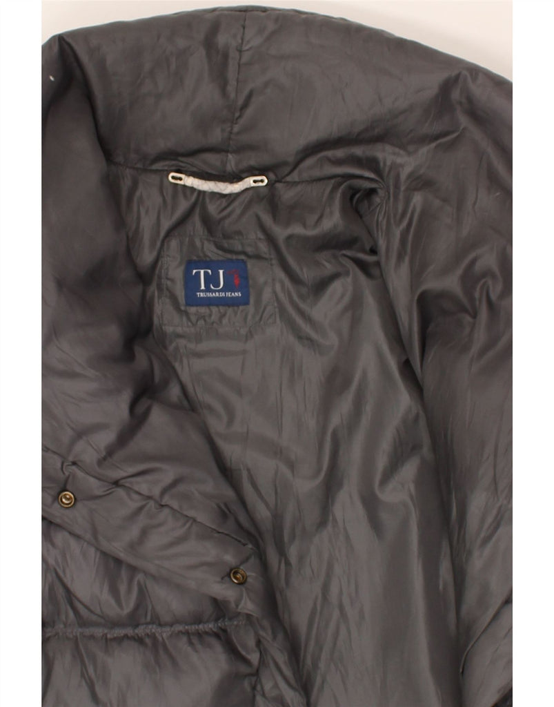 TRUSSARDI Womens Padded Coat IT 46 Large Grey | Vintage Trussardi | Thrift | Second-Hand Trussardi | Used Clothing | Messina Hembry 