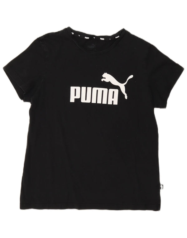 Puma Womens Graphic T-Shirt Top UK 14 Medium Black