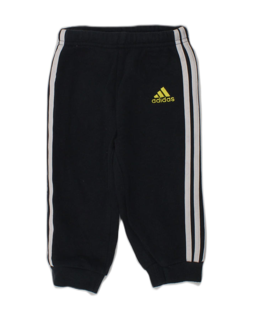 ADIDAS Baby Boys Joggers Tracksuit Trousers 6-9 Months Black Cotton | Vintage Adidas | Thrift | Second-Hand Adidas | Used Clothing | Messina Hembry 