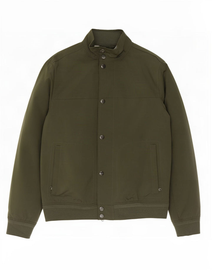 Marks & Spencer Mens Bomber Jacket UK 38 Medium Khaki Polyester