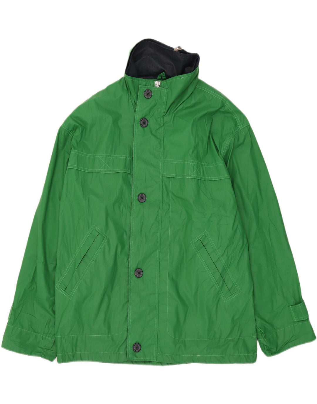 Vintage Mens Hooded Utility Jacket UK 42 XL Green Polyester