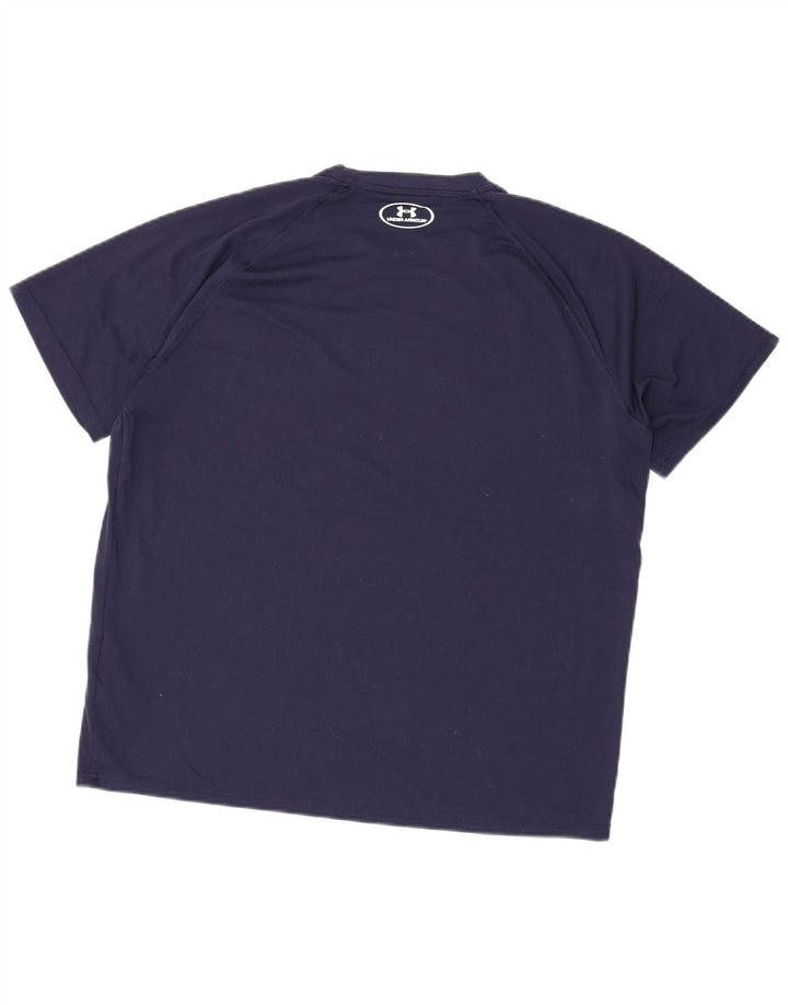 Under Armour Mens T-Shirt Top Large Navy Blue Polyester