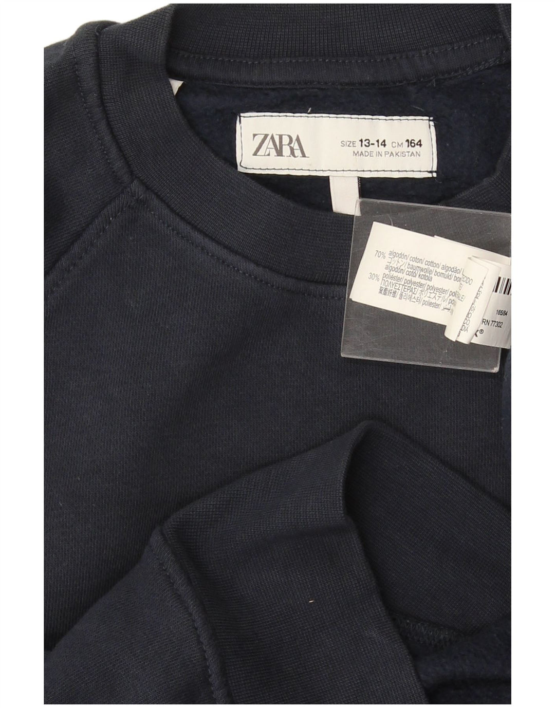 Zara Boys Sweatshirt Jumper 13-14 Years Navy Blue Cotton