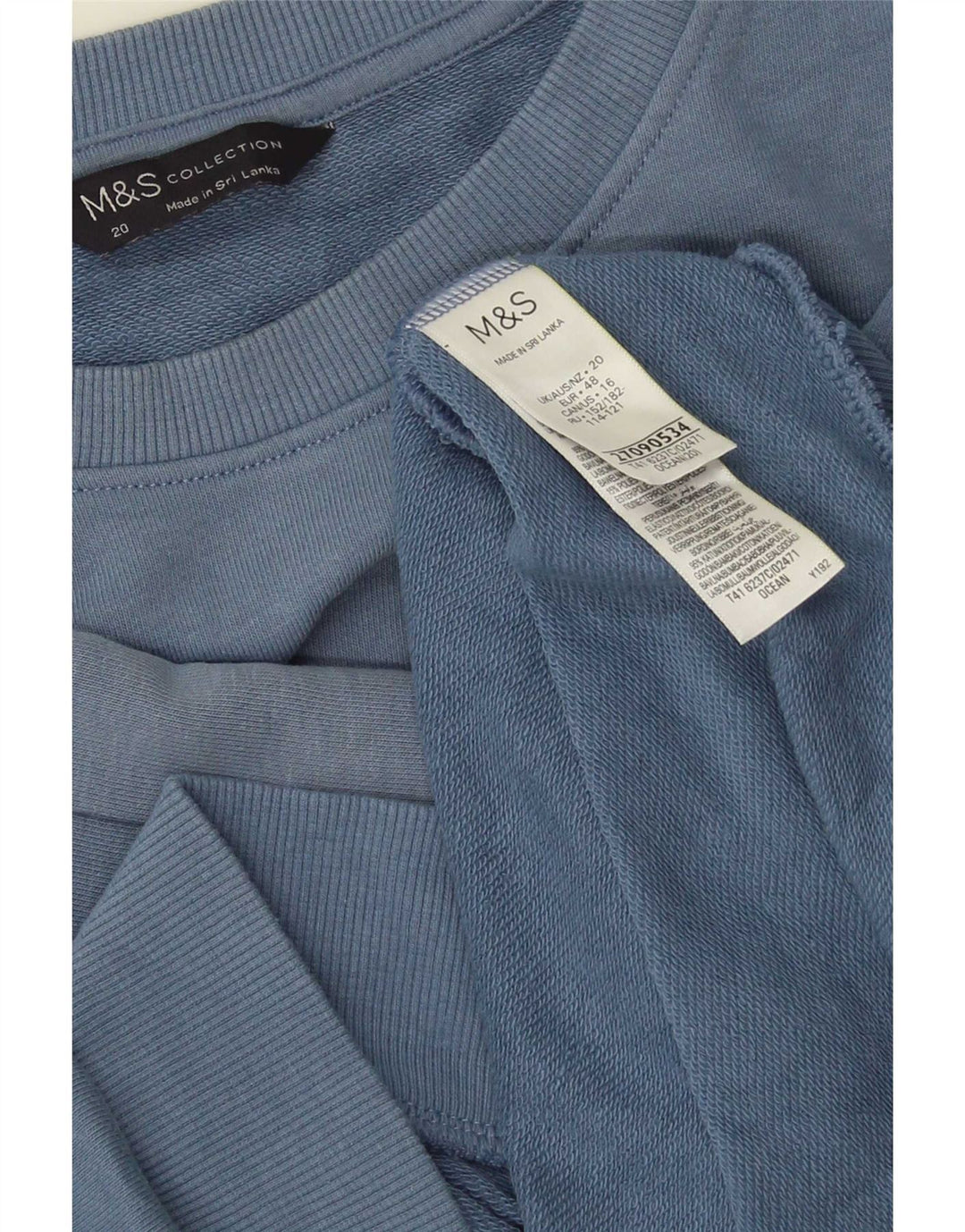 Marks & Spencer Womens Sweatshirt Jumper UK 20 2XL Blue Cotton