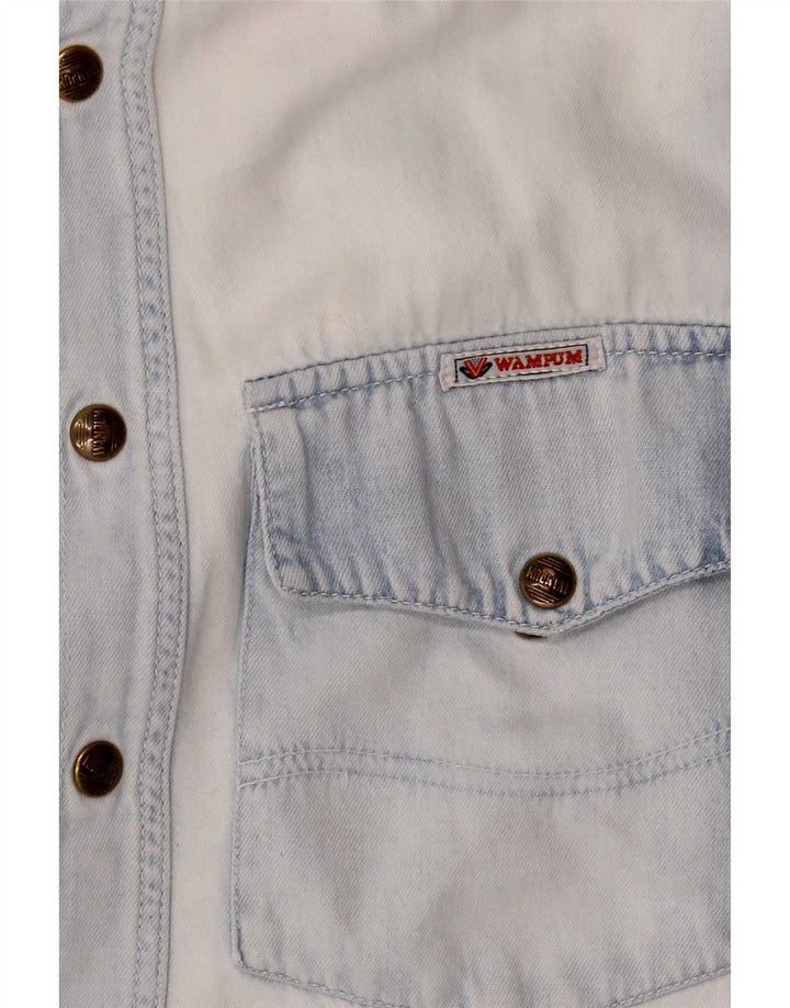 Wampum Mens Denim Shirt Medium Blue