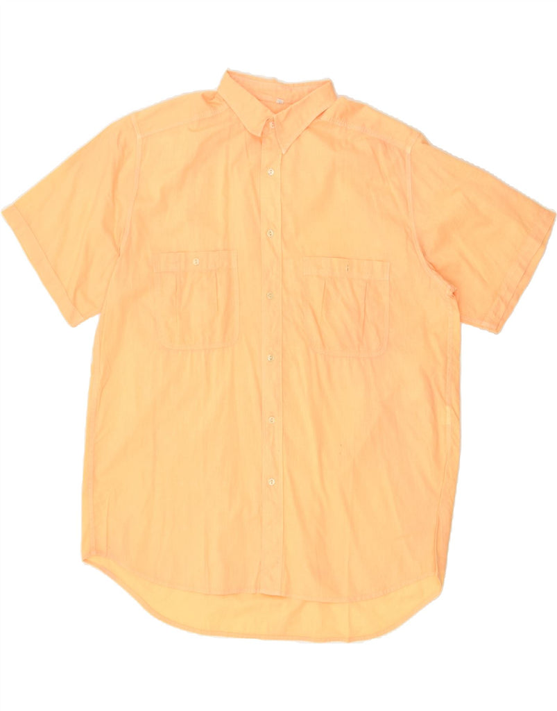 VINTAGE Mens Short Sleeve Shirt XL Orange Cotton | Vintage Vintage | Thrift | Second-Hand Vintage | Used Clothing | Messina Hembry 